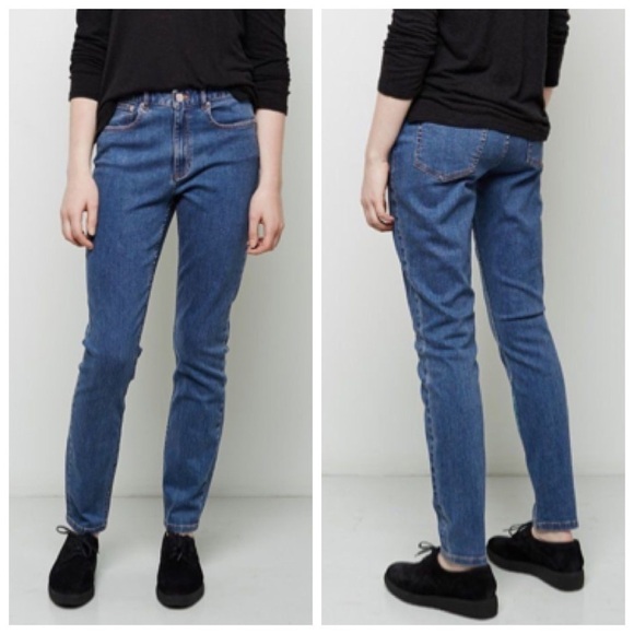 A.P.C. High Standard Jeans Indigo Medium Wash Women’s Size 26 Mid Rise Skinny - Picture 1 of 13